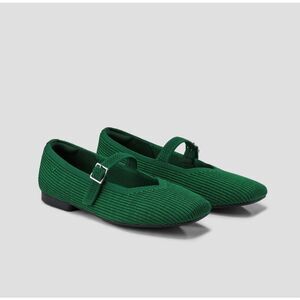 Green Women's Flats with Buckle
